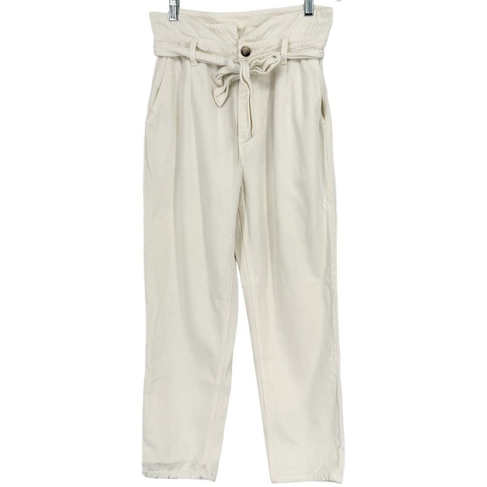 Reformation Jeans Cinch Jean Vintage White High Rise Paperbag Waist Size 28